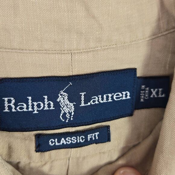 Polo Ralph Lauren Shirt Mens XL Silk Linen Button Down Long Sleeve Polo Classic - Picture 4 of 10
